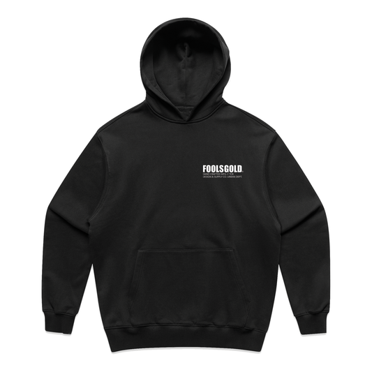 FOOLS GOLD - WESTERN BANDANA - HEAVY HOODIE - BLACK