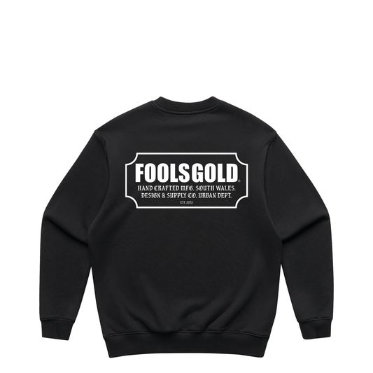 FOOLS GOLD - FOR THE CRAFT - HEAVY CREWNECK - BLACK