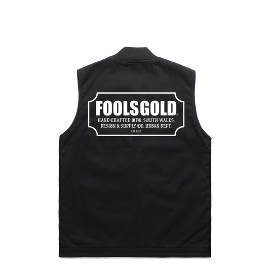 FOOLS GOLD - FOR THE CRAFT - DUCK CANVAS WORK VEST - BLACK