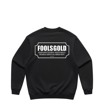 FOOLS GOLD - FOR THE CRAFT - HEAVY CREWNECK - BLACK