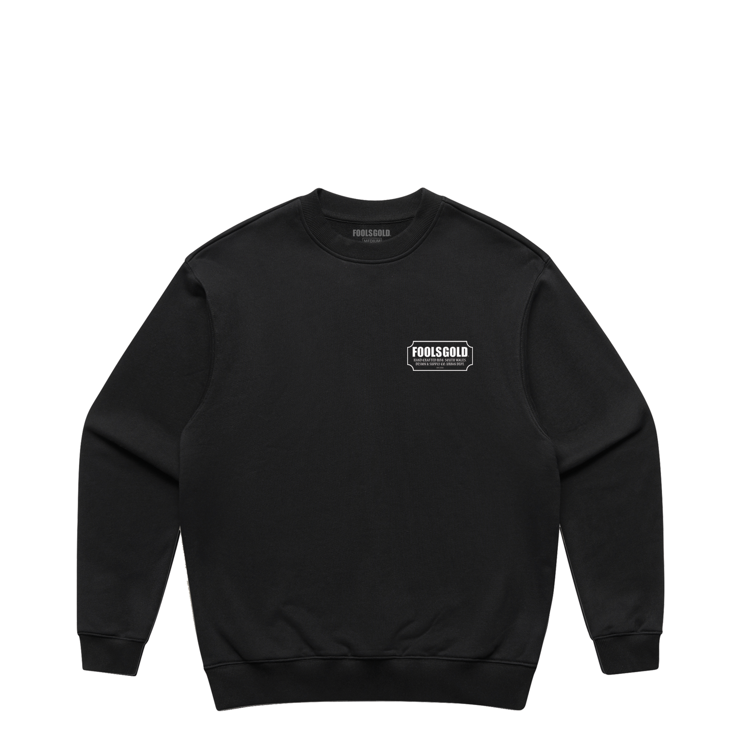 FOOLS GOLD - FOR THE CRAFT - HEAVY CREWNECK - BLACK