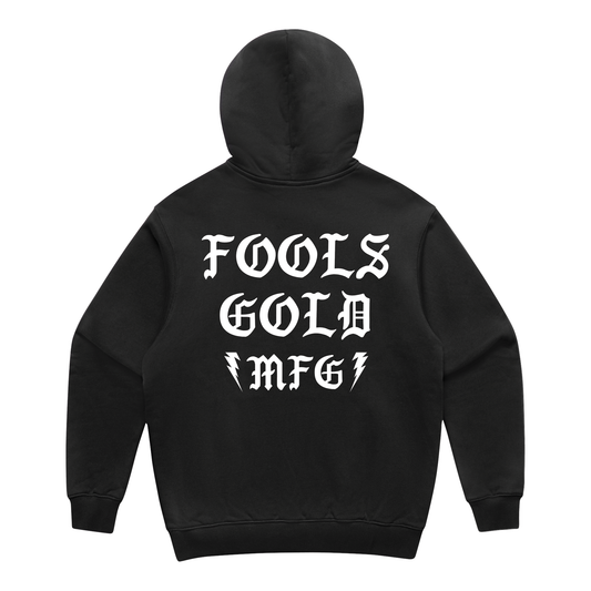 FOOLS GOLD - MFG BOLT - HEAVY HOODIE - BLACK
