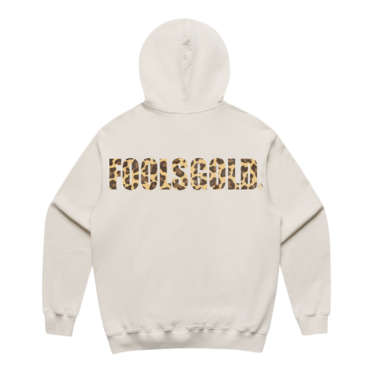 FOOLS GOLD - CRACKED LEOPARD - HEAVY HOODIE - NATURAL