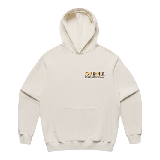 FOOLS GOLD - CRACKED LEOPARD - HEAVY HOODIE - NATURAL