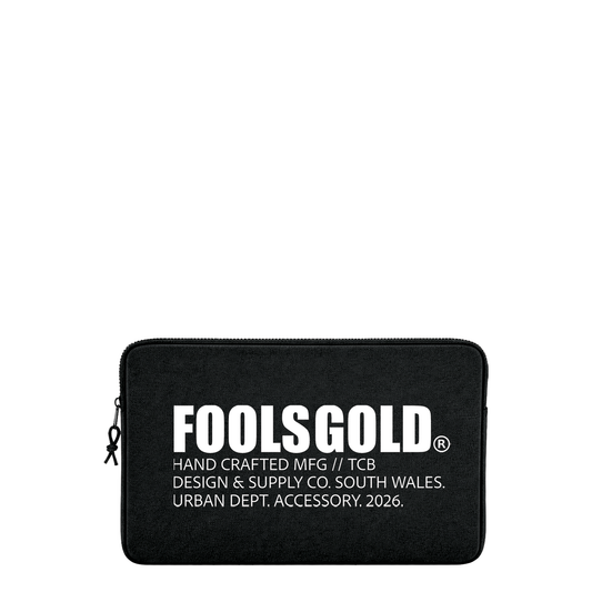 FOOLS GOLD - ICON - 13" LAPTOP SLEEVE - BLACK