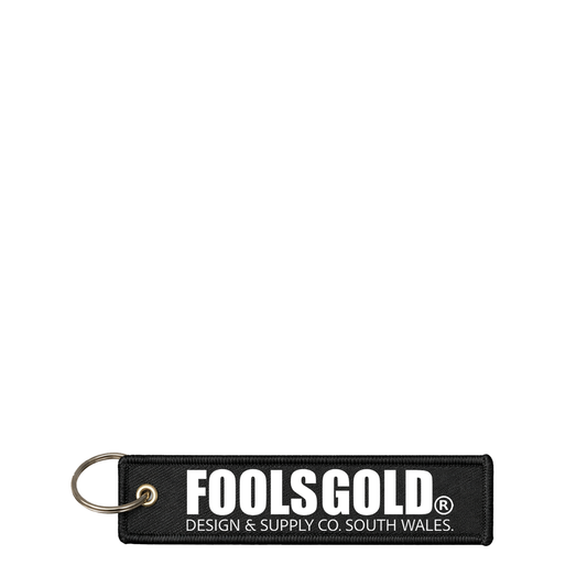 FOOLS GOLD - ICON - FLIGHT TAG KEYRING - BLACK
