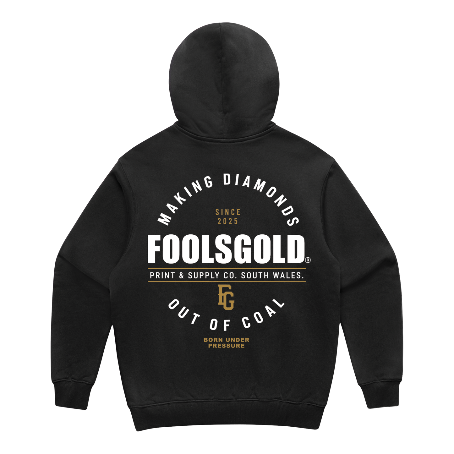 FOOLS GOLD - MAKING DIAMONDS - HEAVY HOODIE - BLACK