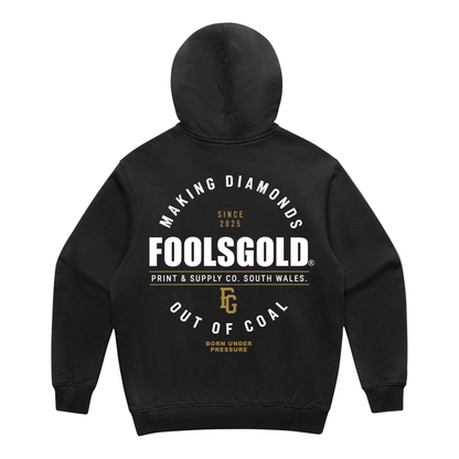 FOOLS GOLD - MAKING DIAMONDS - HEAVY HOODIE - BLACK