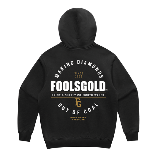 FOOLS GOLD - MAKING DIAMONDS - HEAVY HOODIE - BLACK