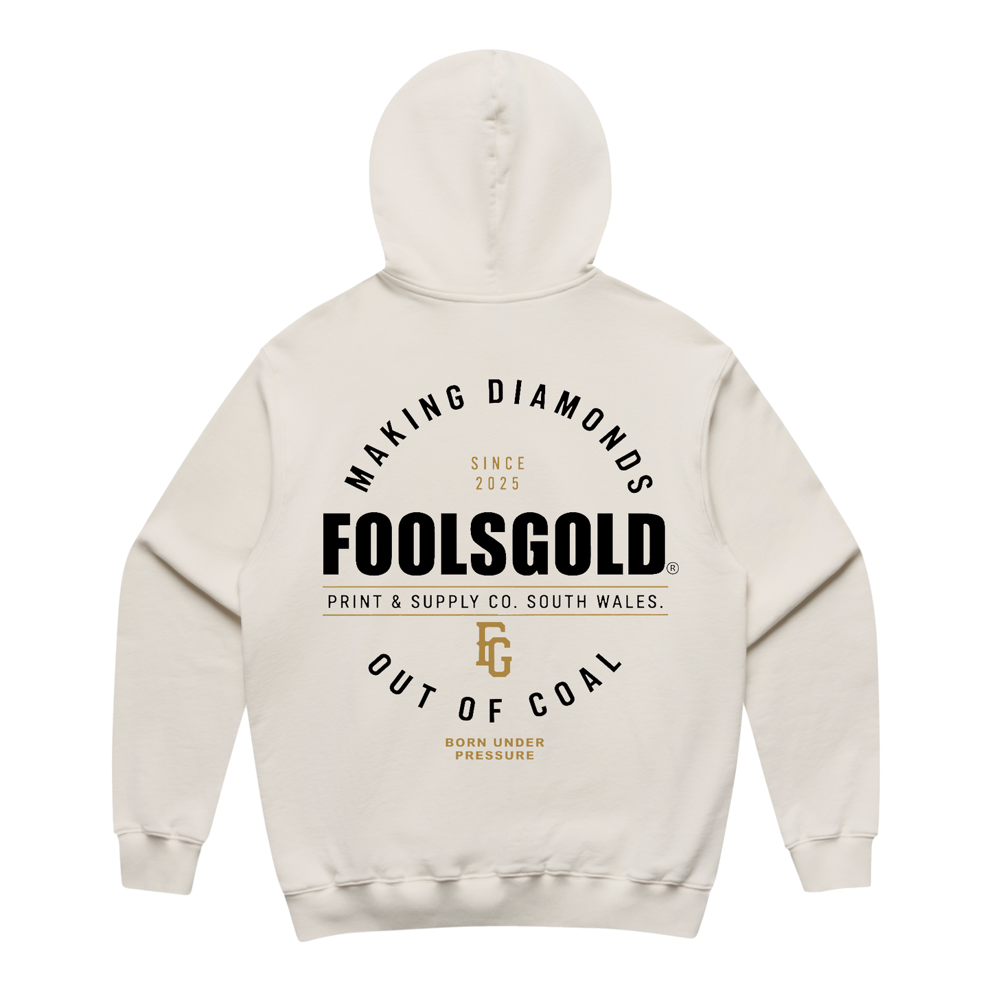 FOOLS GOLD - MAKING DIAMONDS - HEAVY HOODIE - ECRU