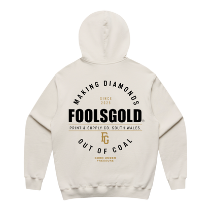 FOOLS GOLD - MAKING DIAMONDS - HEAVY HOODIE - ECRU