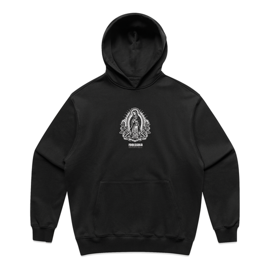 FOOLS GOLD - OUR LADY - HEAVY HOODIE - BLACK
