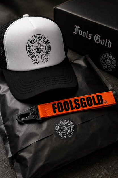 FOOLS GOLD - FLEUR - TRUCKER HAT - WHT/BLK