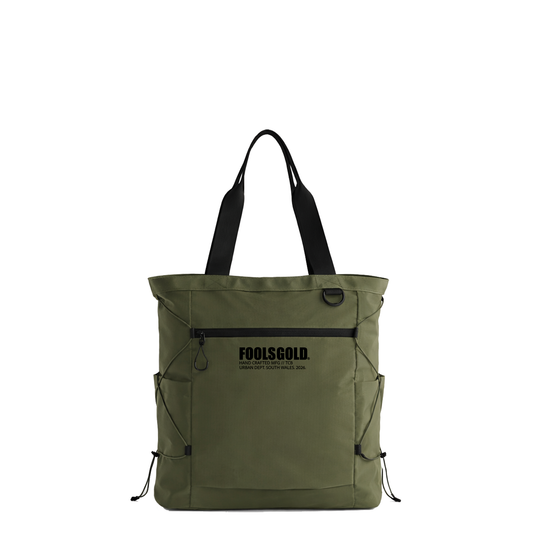 FOOLS GOLD - ICON - UTILITY TOTE BAG - OLIVE